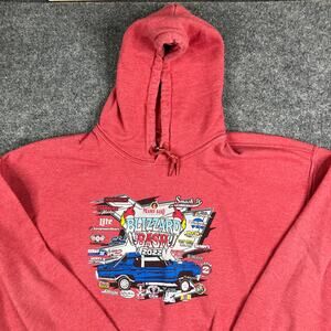 Blizzard‎ Bash Hoodie Mens XL Red 2022 Graphic Car Racing Pullover Sweatshirt